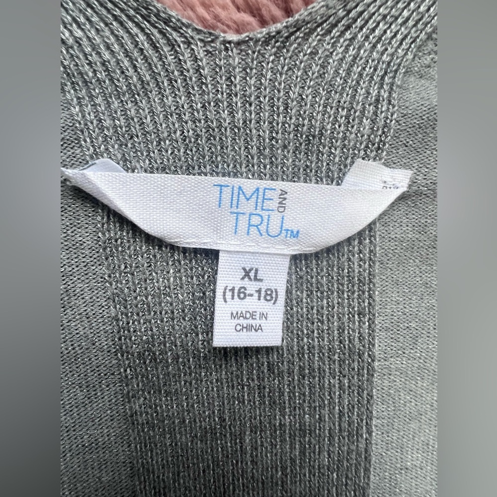 Time and Tru Light Gray Cardigan - Picture 3 of 4